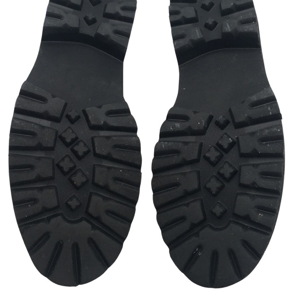 BCBG black Lug sole Loafers Vegan Leather with Gold Chain detail NWOT size 8 - Picture 14 of 16